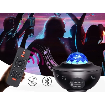 Projektor Gwiazd RGB - Lampka Nocna LED z Głośnikiem Bluetooth + Pilot