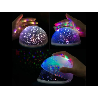 Lampka Nocna LED Projektor Gwiazd - Kula Obrotowa 360°