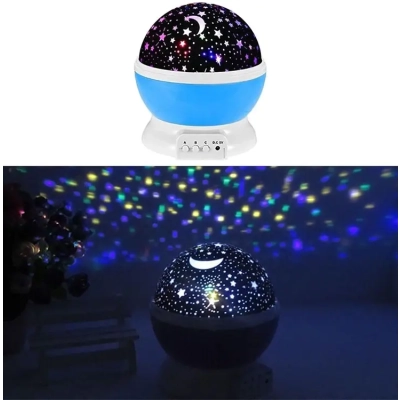 Lampka Nocna LED Projektor Gwiazd - Kula Obrotowa 360°