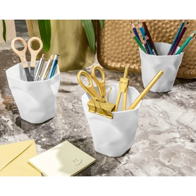 Przybornik i doniczki ZGNIECIONE KUBECZKI 3 szt.