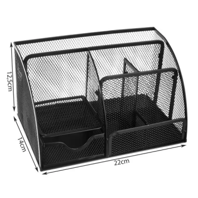 Organizer na Biurko 6 Komór + Szuflada - Pojemny Przybornik do Pracy i Domu