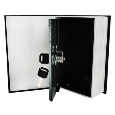 Sejf Kasetka Metalowa - Książka Podręcznik Skrytka na Pieniądze + Klucz