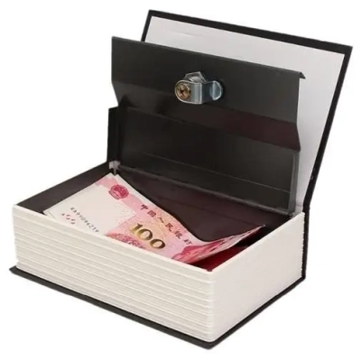 Sejf Kasetka Metalowa - Książka Podręcznik Skrytka na Pieniądze + Klucz