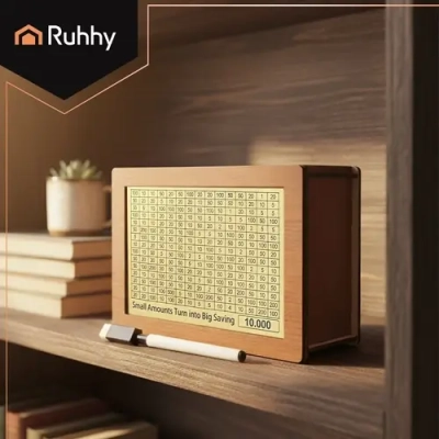 Wykreślana Skarbonka - Wyzwanie Oszczędzanie 10000 zł - 5 Wymiennych Kart Celów + Pisak