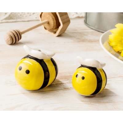 Solniczka i Pieprzniczka PSZCZÓŁKI - Ceramiczne Przyprawniki na Sól i Pieprz