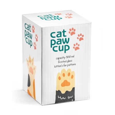 Czarno-biała Szklanka KOCIA ŁAPKA