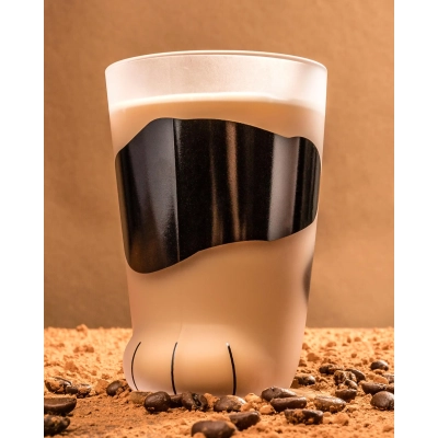 Czarno-biała Szklanka KOCIA ŁAPKA