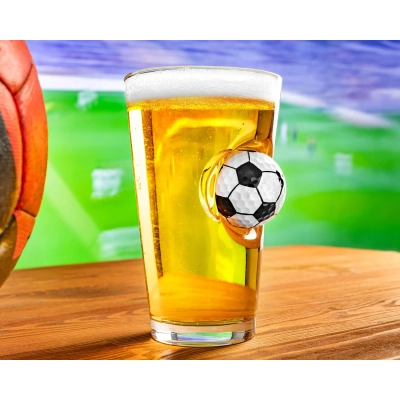 Szklanka PIŁKA NOŻNA - Uwięziona Piłka w Szkle 450 ml - Prezent dla Kibica