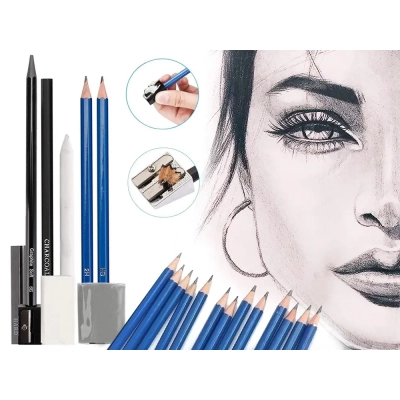 Profesjonalny Zestaw do Szkicowania Rysowania w Etui 32w1