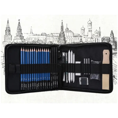 Profesjonalny Zestaw do Szkicowania Rysowania w Etui 32w1