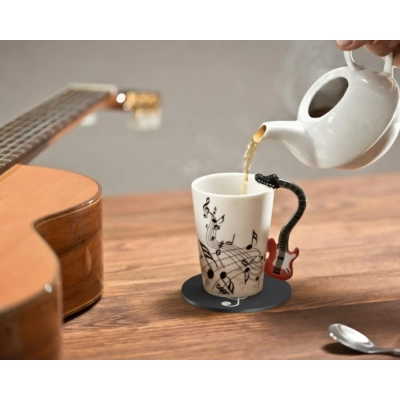 Zestaw Muzyka Duo - Kubek Gitara Elektryczna + Podkładka