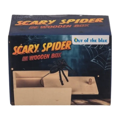 Wyskakujący Pająk z Drewnianego Pudełka - Psikus na Halloween