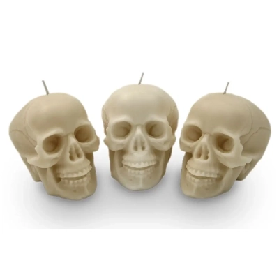 Zestaw Świec na Haloween CZASZKI 3 szt. – Mroczny Prezent dla Fanów Gotyku i Horroru