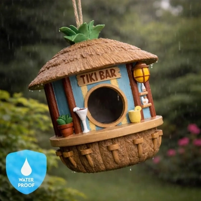Domek dla Ptaków Tiki Bar - Tropikalna Dekoracja do Ogrodu, Balkonu, Tarasu