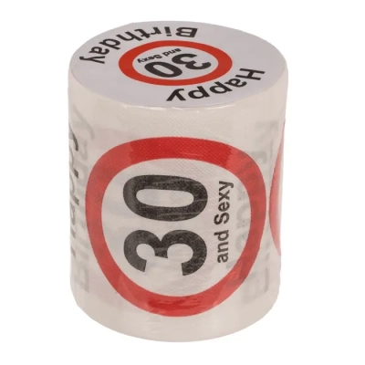 Papier Toaletowy na 30 Urodziny z napisem Happy & Sexy - Zabawny Prezent na 30-stkę