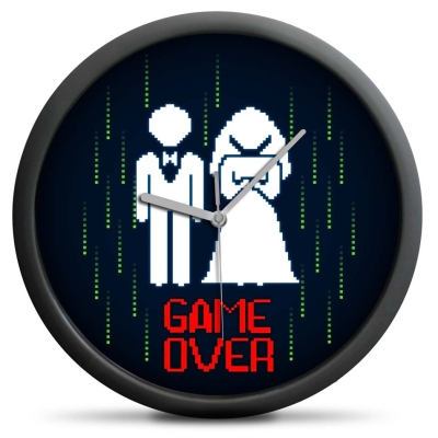 Zegar GAME OVER (cichy mechanizm) - Prezent na Ślub