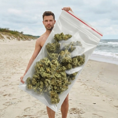 Ręcznik Kąpielowy Zioło Marihuana - Śmieszny Prezent dla Chłopaka