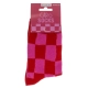 Skarpetki w Kratę - Kratka Typu Caro w Czerwieni i Różu - rozmiar 36-42