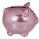 Różowa Błyszcząca Świnka - Mała Ceramiczna Skarbonka z Zatyczką