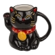 Czarny Kubek Lucky Cat - Kot Szczęścia 500 ml - Motyw Japońskiego Kota Maneki-neko