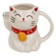 Biały Kubek Lucky Cat - Kot Szczęścia 500 ml - Motyw Japońskiego Kota Maneki-neko