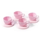 Nieprzywierające Silikonowe Foremki do Muffinek - Różowe Filiżanki 4 szt.