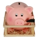 Skarbonka Świnka Gigant XXL z Młotkiem w Eleganckiej Drewnianej Skrzynce
