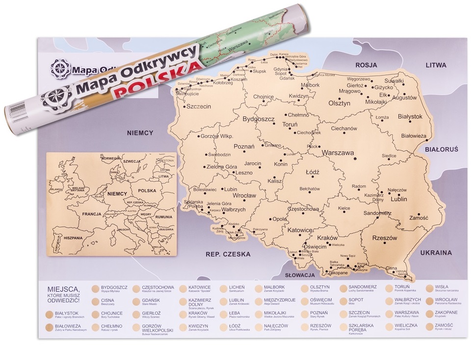 MAPA ODKRYWCY - POLSKA - ULEPSZONA ZDRAPKA