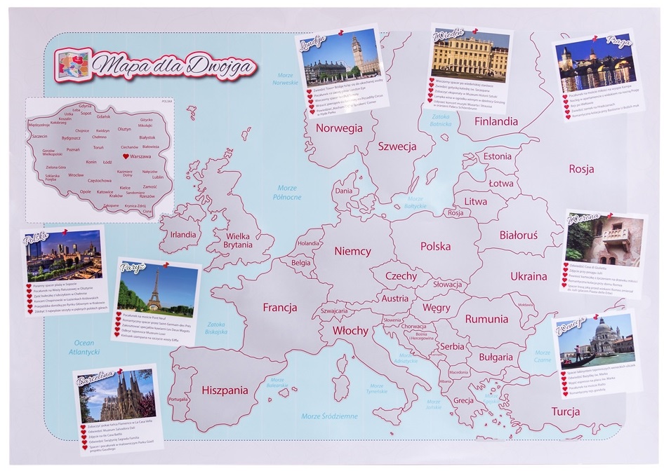 MAPA EUROPY DLA DWOJGA - ZDRAPKA DLA PAR