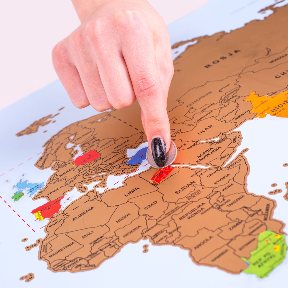 MAPA ODKRYWCY - ŚWIAT - ULEPSZONA ZDRAPKA